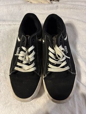Vans Black and White Low-Top Skate Sneakers